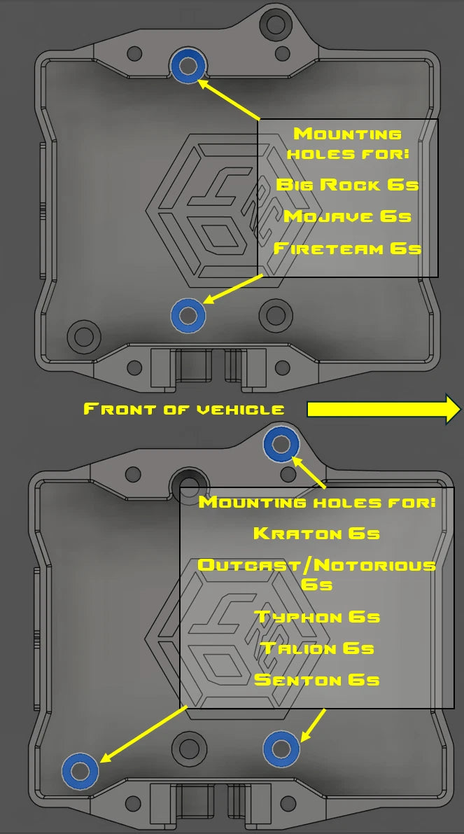 Castle Mamba Monster X 8S ESC Mount for ARRMA 6s BLX Truck Buggy Truggy